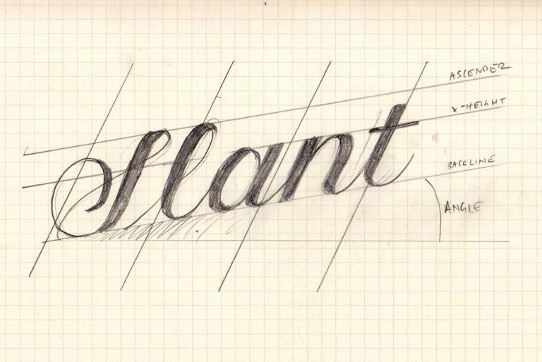 slant lettering