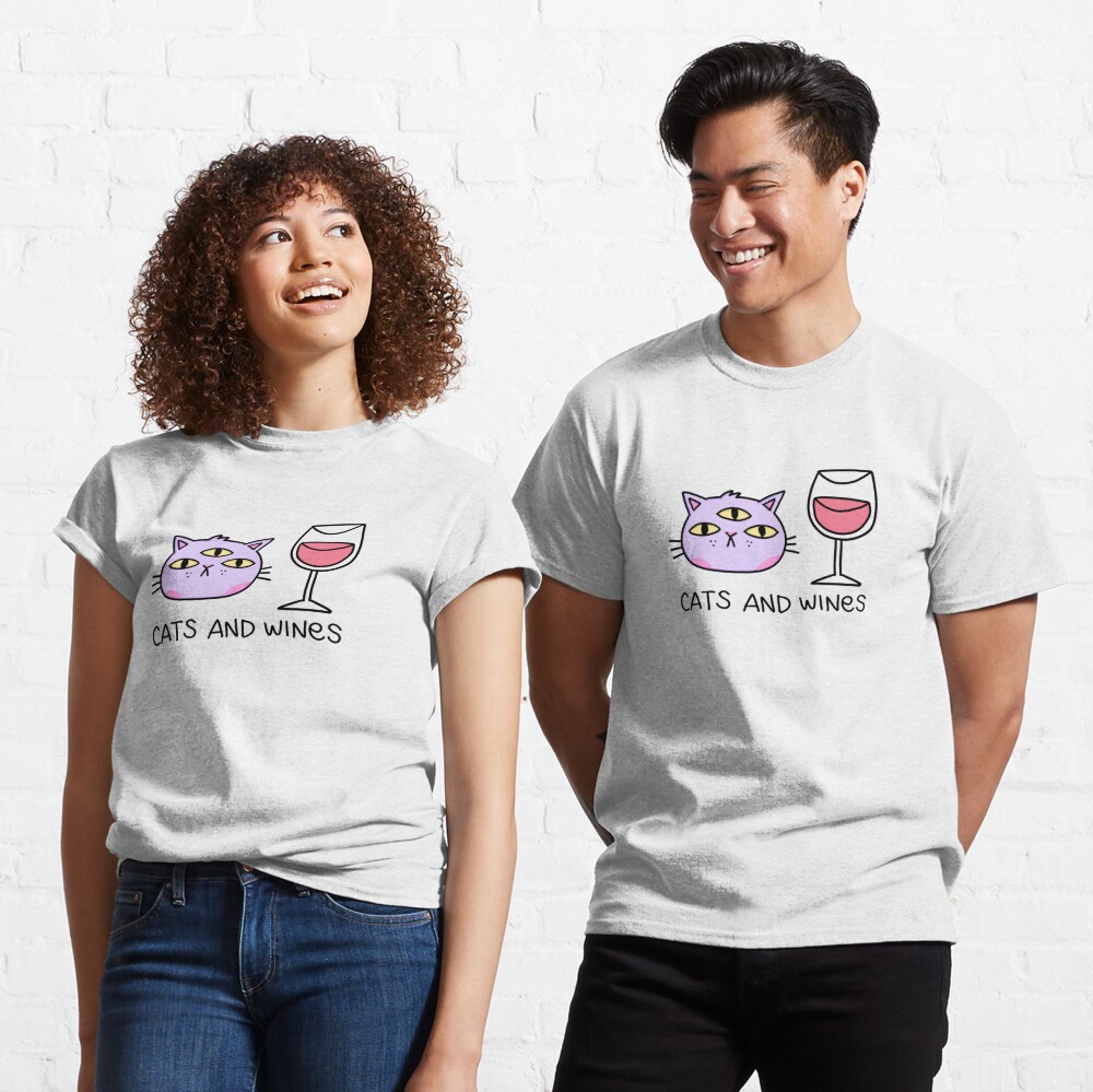 camiseta clasica cats and wines Marta Piedra